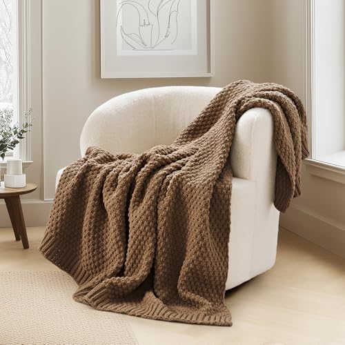 EVERGRACEHOME Chunky Chenille Knit Throw Blanket...