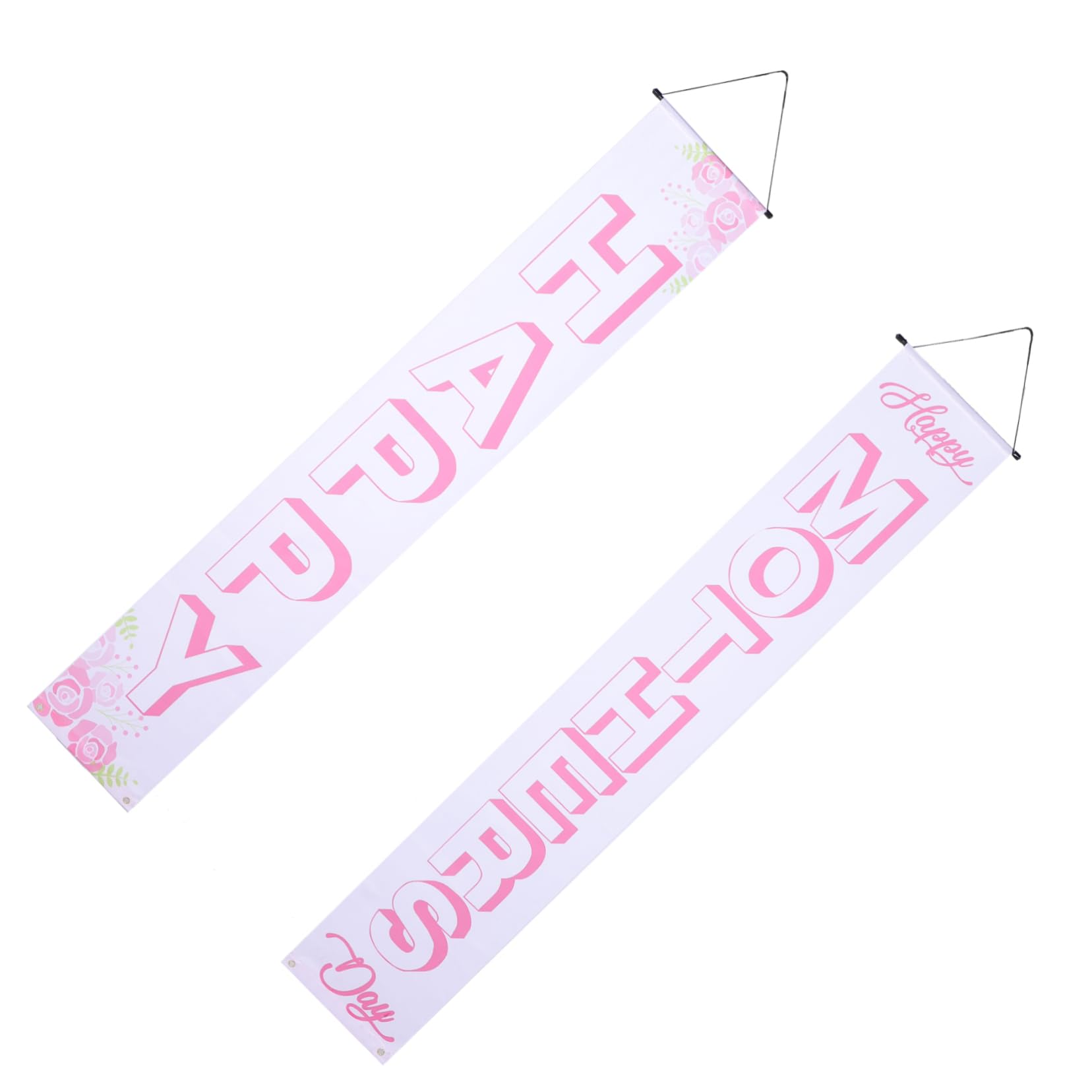Amosfun 5 Pares De Banderines Para El Día De La Artículos Para El Hogar Decoración De Pared Guirnalda Para Mamá Novia Letrero Para Puerta Del Día De La Banderines Para