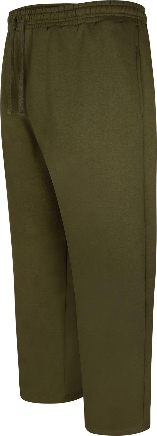 Uptheir Mens Common Open Hem Fleece Backed Joggers - Green - 7XL-XS