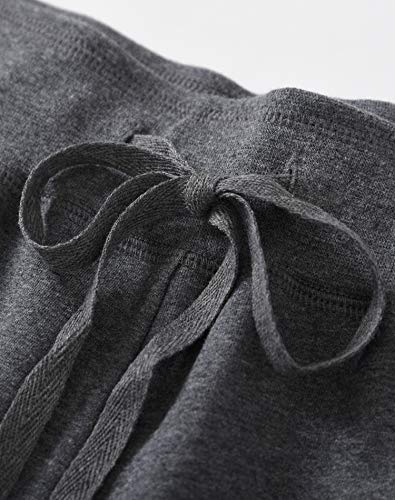 Calça de moletom feminina Weintee de malha capri com bolsos, Granite Heather, Large