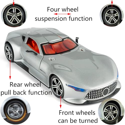 Modelo de Coche de Juguete 1:24 Silver AMG Vision GT miniatura 5