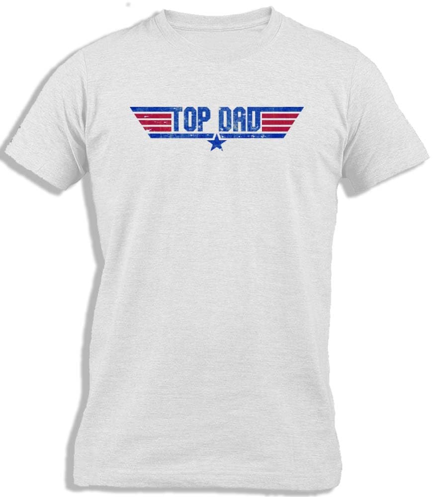 ™ TopDad | Top Dad Gun | Funny Daddy | Aviation Geek Dad | Maverick Dad | Pilot Dad Cotton T-Shirt For Men