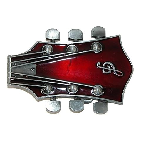 CTM Guitar Head Belt Buckle in Red Cover