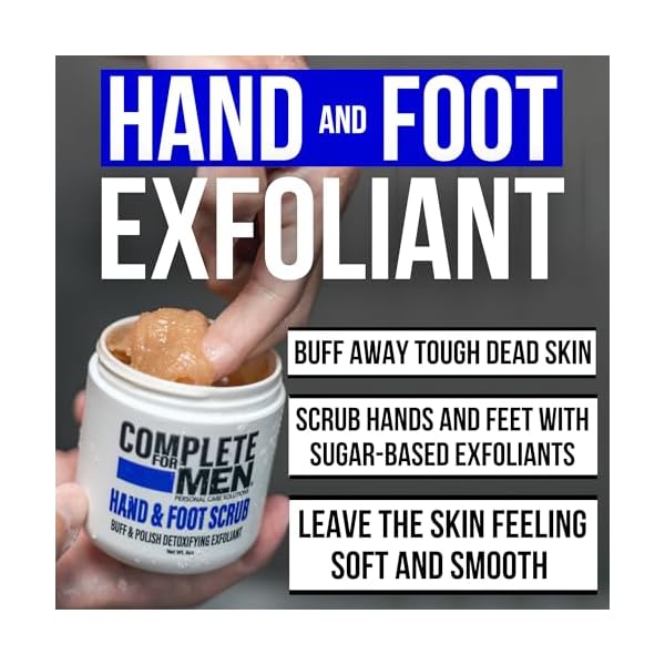 COMPLETE FOR MEN - Hand and Foot Scrub: Exfoliating Feet, Hand Exfoliant, Sugar Scrub for Dry Skin, Moisturizing Rough Skin Remover, Ideal for Hands and Feet Care, Scrub for Men