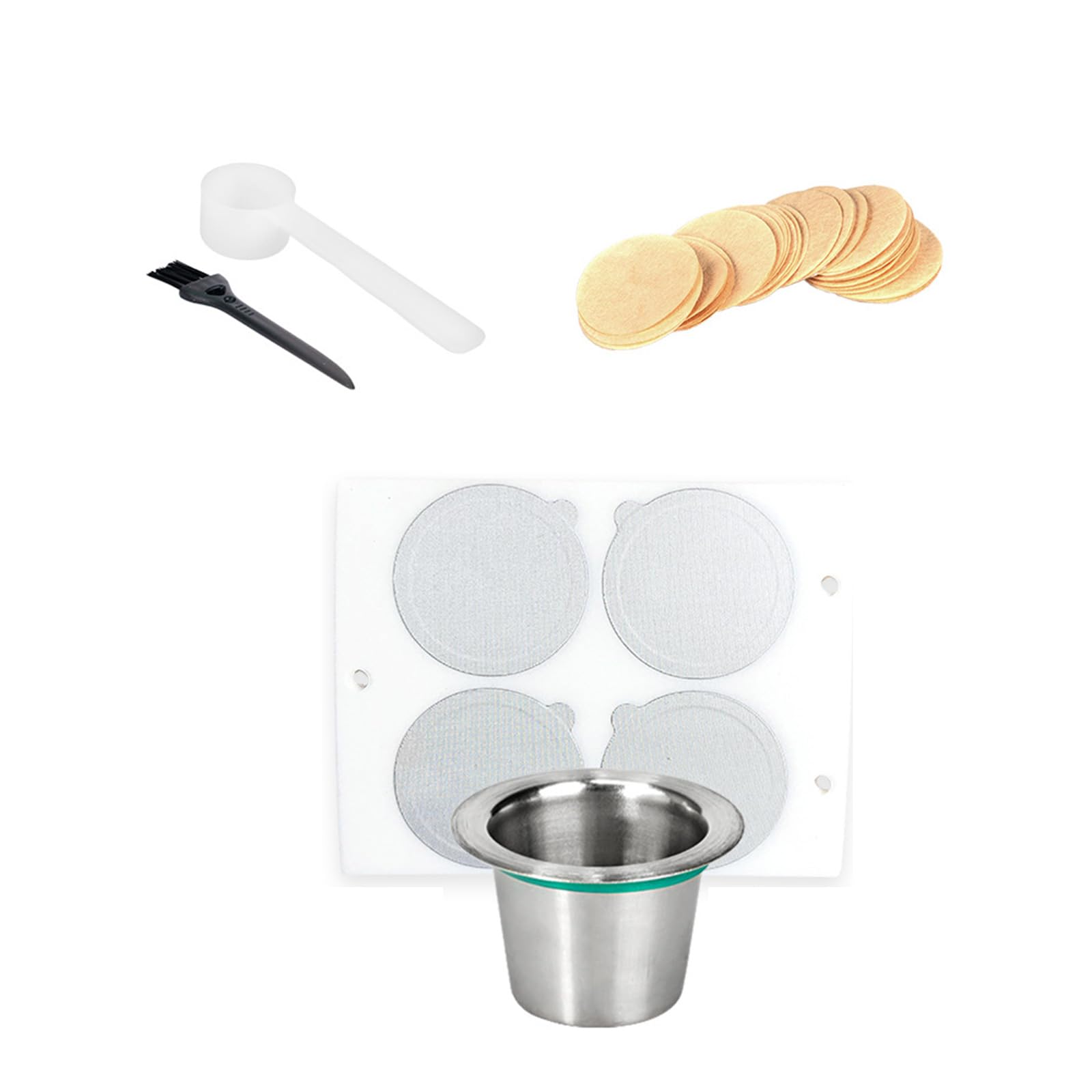 Mekalero Refillable Coffee Basket for Espresso Machine Filter Stainless Steel Dishwasher Safe Accessories Stainless Steel Filter