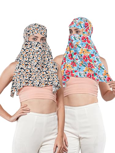 Image of Multipurpose Mask Cum Scarf for Women Cotton I Face Cover for Women I Sun Protection and Summer Wear Scarf