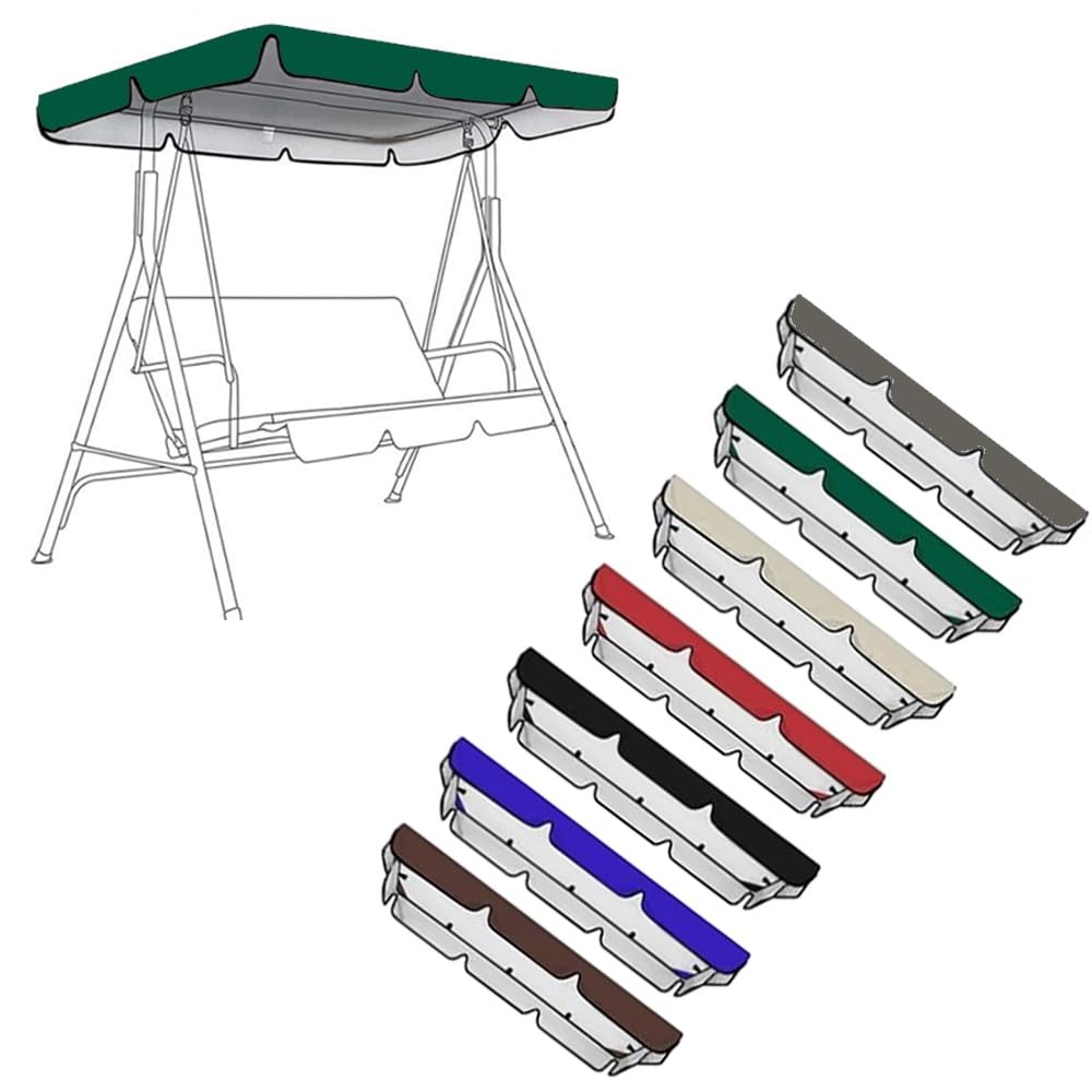 RTVGNSZSJL 64x45in Swing Canopy Replacement Cover 2 3 Seater Universal Porch Swing Canopy Replacement Waterproof Swing Top Cover For Patio Yard Hammock(Green,77x49x6in-195x125x15cm)