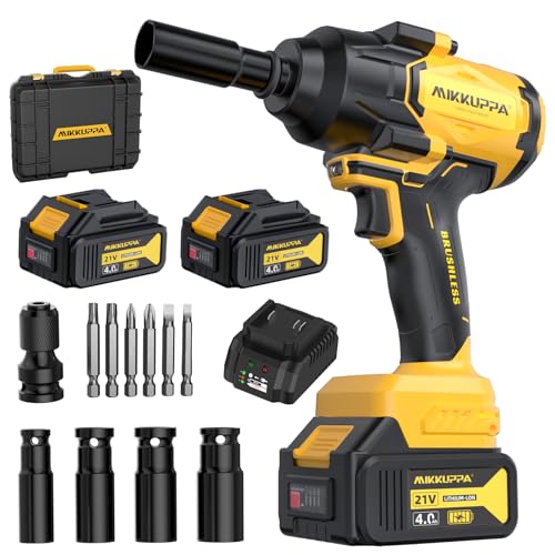 MIKKUPPA 800N.m (600Ft-lbs) Cordless Impact Wrench - 1/2 Power High Torque...