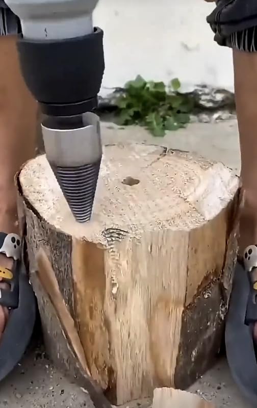Log Wood Splitter Firewood Breaker Drill Bit Screw Cone Driver Fit Hex SDS Plus