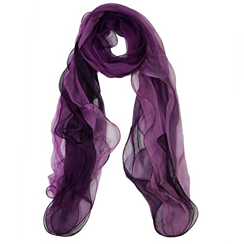 Chiffon Schal aus 100% Seide Seidenschal zweifarbig 3 lagig 25x180cm 4791 Cover