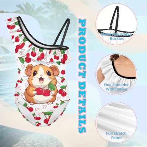 Kids Swimsuit Girls Ruffled Adjustable Halter Swimwear Childrens Quick-Dry Bathing Suit Pool Beachwear Gifts 3-14Y3