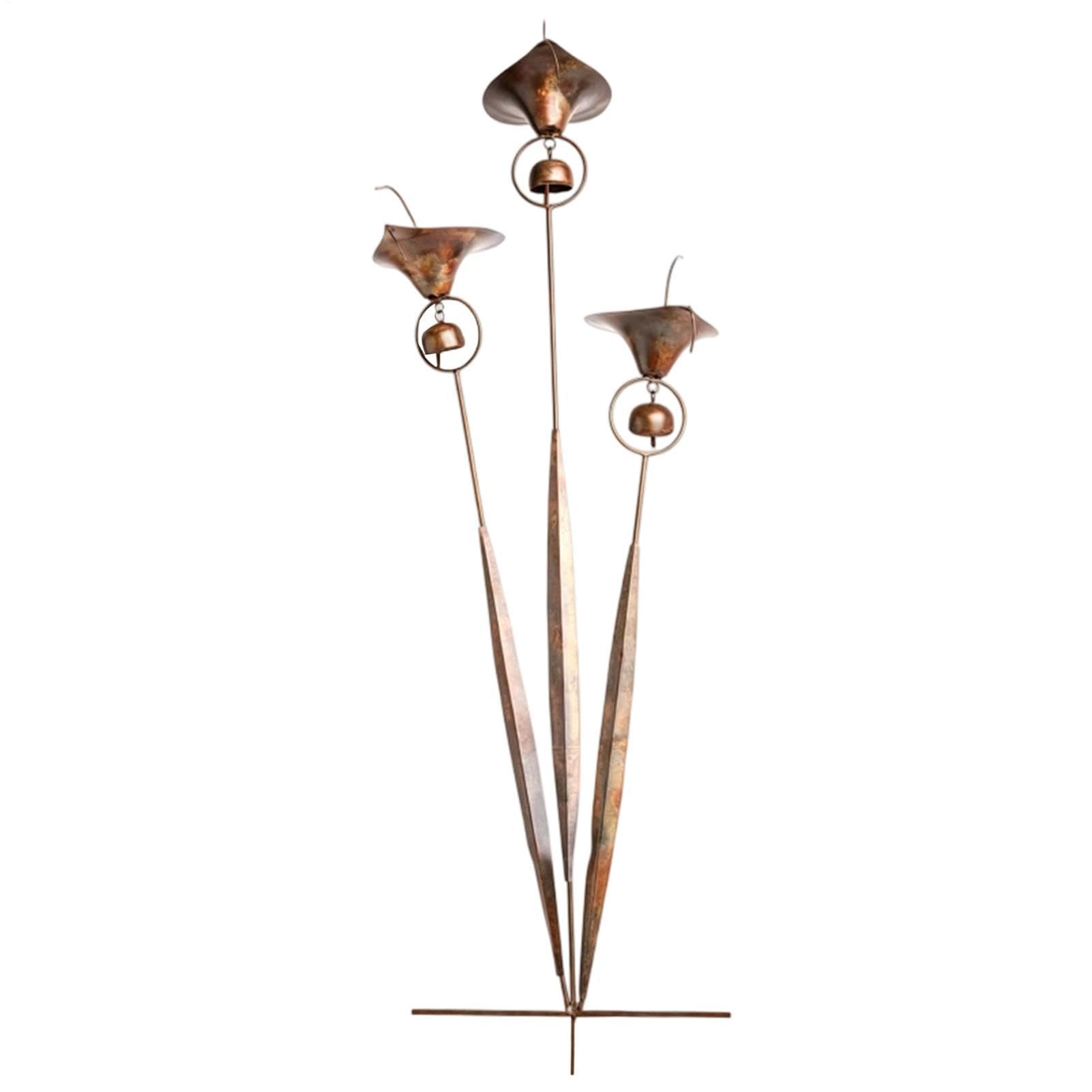 Piquets décoratifs de cour en métal avec clochettes pour jardin
