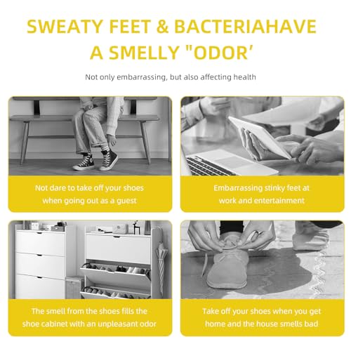 Image of 100pcs Shoe Deodorizing Stickers, Natural Shoe Odor Removal Stickers, Deodorizing Stickers for Shoes(White)