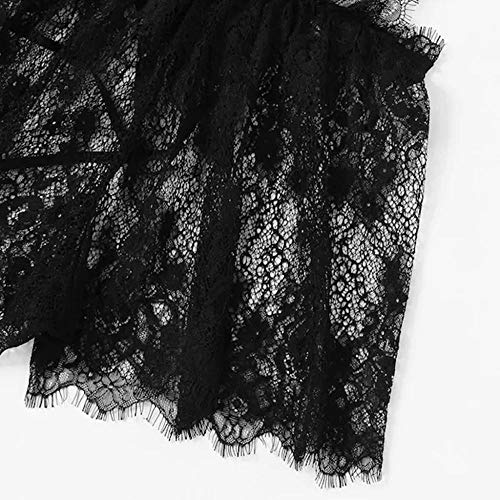 Soutien-gorge dos nu dentelle et nuisette transparente érotique - 4