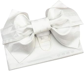 حزام OBI التقليدي الياباني قبل التعادل ساكورا جاكار نسج القوس تسوكوري OBI Kimono Sash Yukata Robe Accessories White