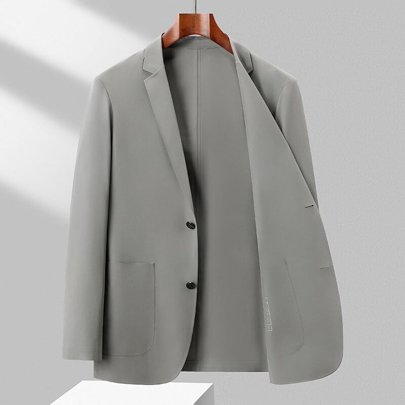 Men's Spring Summer Solid Color Ice Silk Business Casual Suit Jacket Young3