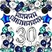 TCJJ 30 Geburtstag MäNner Ballons, Deko 30 Geburtstag Mann,Blau Luftballons Deko Geburtstag Junge,Marineblau Alles Gute Zum Luftballons Geburtstag Banner Set