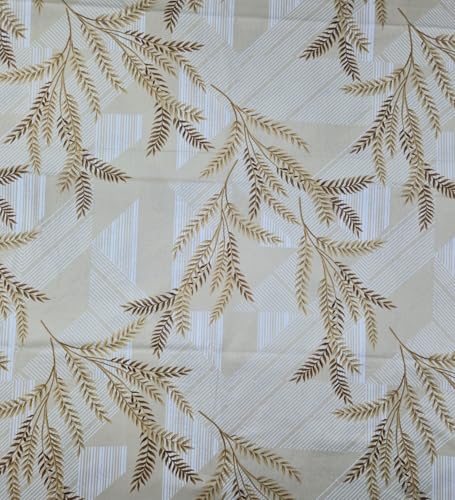 Image of Mafatlal 186 TC Metro Cotton Single Bedsheet | 90 x 60 Inch|Soft, Breathable & Lightweight | with Matching Pillow Cover| Cream Gold