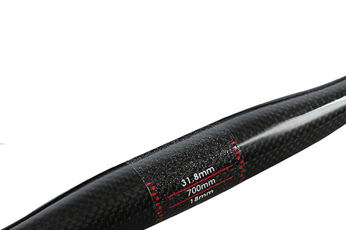 FukkeR Guidolines Vélo De Route Plat Bar 31.8mm Guidon De VTT en Carbone 580/600/620/640/660/680/700/720/740/760mm Barre Bicyclette pour BMX DH XC AM FR (Color : Black, Size : 680mm)
