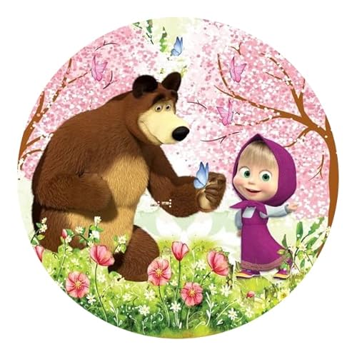 Cialda in Ostia per Decorazioni e Torte a tema Masha e Orso in Dischi Commestibili Cake Design (09)