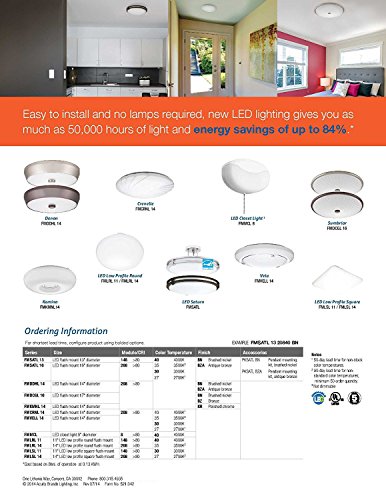 Lithonia Lighting Fmsatl 13 14830 Bza M4 Led Saturn Flushmount Ceiling Light Fixture For Kitchen | Hallway | Bedroom, Dimmable, 3000K, Antique Bronze #TOP3