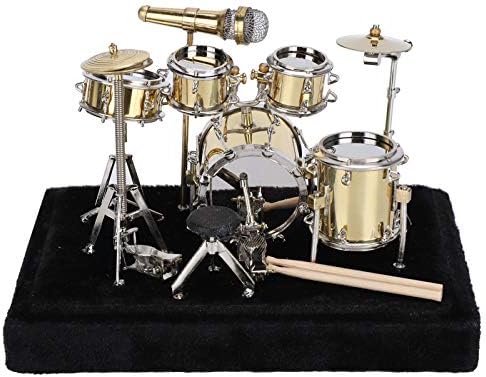 Miniatura 9 de Pssopp Mini modelo de batería de regalo, juego de batería de instrumentos musicales en miniatura, kit de batería de exhibición, modelo, mini adornos