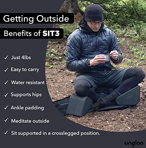 Ungloo Sit3 Yoga Meditation Seat Foam Cushion, Hip And Knee Support Blocks, Ankle Padding, Lightweight, Portable, Outdoor, Camping #TOP3