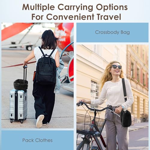 VINEST Stuffable Neck Pillow for Travel, Washable Travel Pillow for Airplane, Ultra-soft Travel Neck Pillow Cover, Travel Pillows with Ear Plug and Eye Mask for Train and Car, without Filling - Image 4