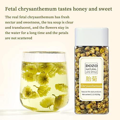 Dozo Chrysanthemum Tea Premium Fetal Chrysanthemum Tea 4.23Oz/120G White Chrysanthemum Bud Tai Ju Chrysanthemum Flower Tea Chinese Herbal Tea100% Whole Flowers With And Naturally Floral Fragrance 特级胎菊 菊花茶 杭白菊 #TOP1