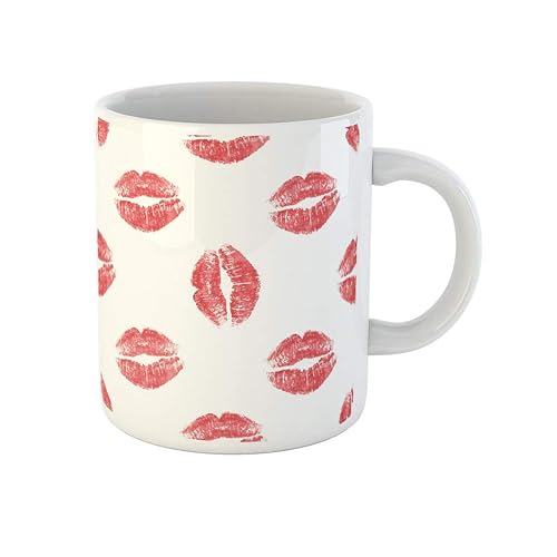 Red Lips 11 Oz Ceramic Tea Cup Mugs