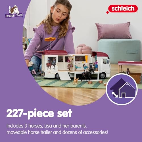 Image of Schleich Horse Club - 227Pc Horse Transporter Playset - Kids 5+ | 42619