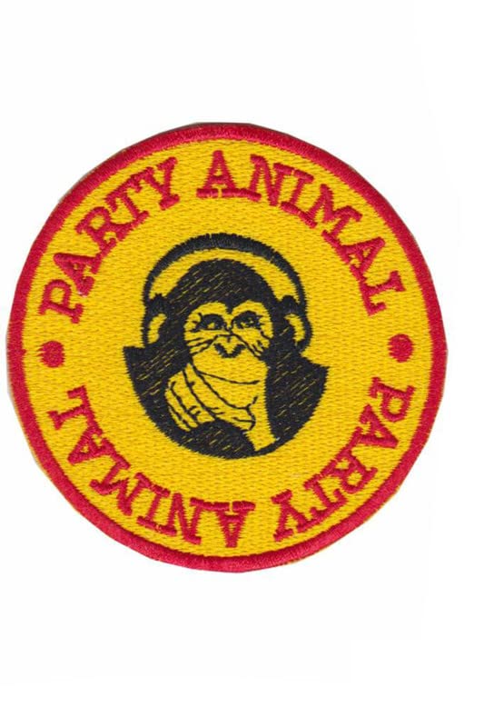 Parche Emblema parche bordado termoadhesivo - PATCH OLDSCHOOL - dj party animal monkey 80 x 80 mm