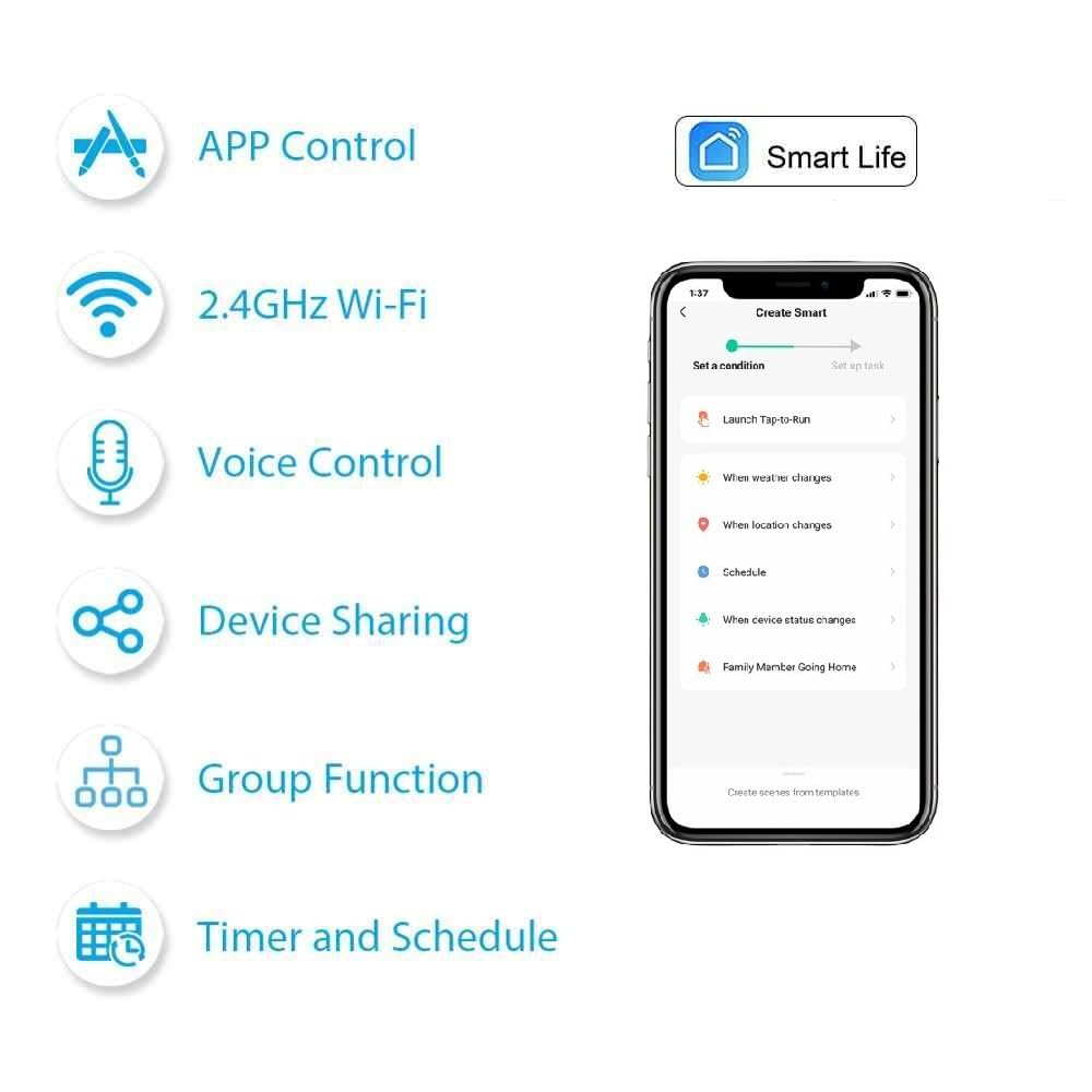 4 Switch Smart WiFi Retrofit Module (with 1 16A Heavy Load) | 3 Year Warranty | Fits Behind Any Switch Board | Manual Control & SmartLife App Control | Works with Voice Assistants — Amazon image 2