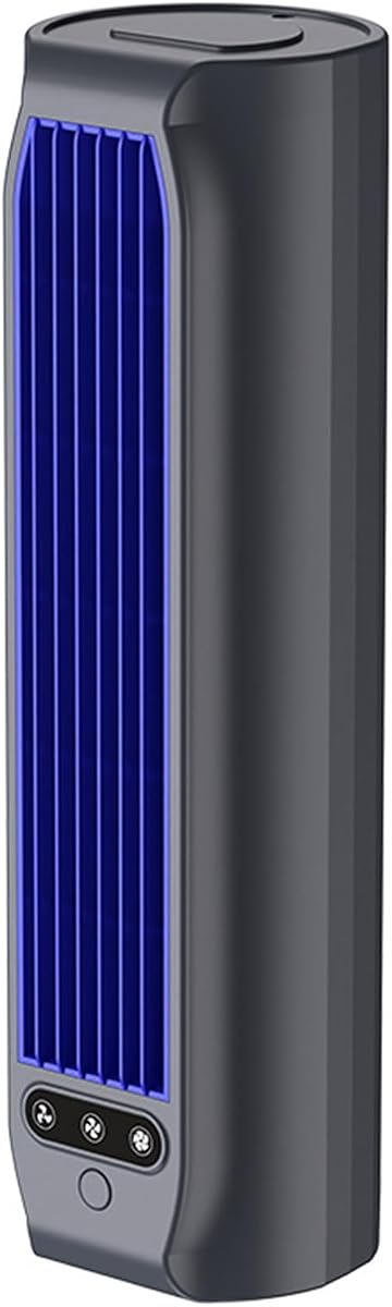 Ventilador de torre de escritorio, ventilador de pie oscilante silencioso sin aspas | Ventiladores de torre portátiles montados en la pared con 3 velocidades y soporte para teléfono, enfriador de aire Personal recargable por USB para dormitorio de oficina en casa
