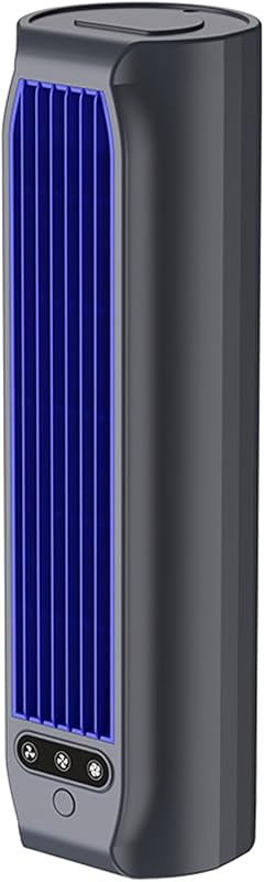 Ventilador de torre de escritorio, ventilador de pie oscilante silencioso sin aspas | Ventiladores de torre portátiles montados en la pared con 3 velocidades y soporte para teléfono, enfriador de aire Personal recargable por USB para dormitorio de oficina en casa
