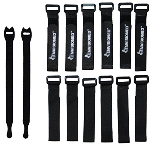 Reusable Cinch Straps 1"x12" 12-Pack – Hook & Loop Black view 6