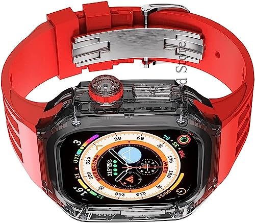 Boîtier Apple Watch 8 49mm transparent en polycarbonate avec bracelet de rechange