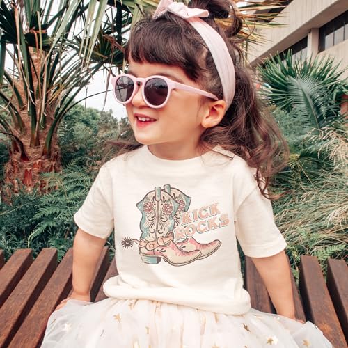 Kick Rocks Cowboy Toddler Shirt - Cute Sarcastic Cowgirl Boots Tee - Funny Western Aesthetic Shirts - Girls Toddler Youth Kids Clothing2