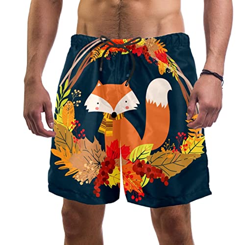 Maillot de bain pour hommes JDEZ à motif renard d'automne