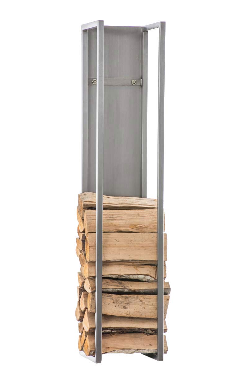 CLP Scaffale Legnaia per Camino Spark I Portalegna Interno per Caminetto I Scaffale per Legna Verticale, Colore:Acciaio Inossidabile, Dimensione:100 cm