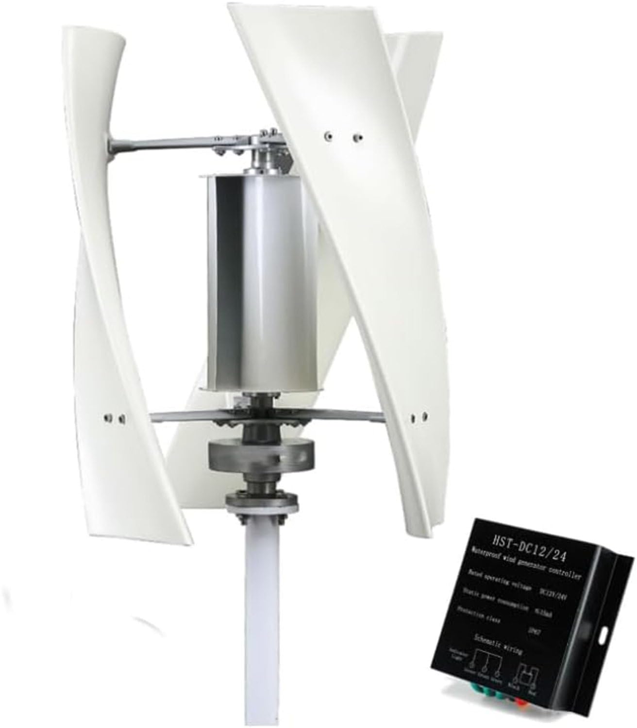 Kit de generador de turbina eólica, Kit de generador de Viento Vertical de turbina eólica, generador de turbina eólica Vertical portátil de 3 Palas, para energía eólica híbrida 8000W-12V