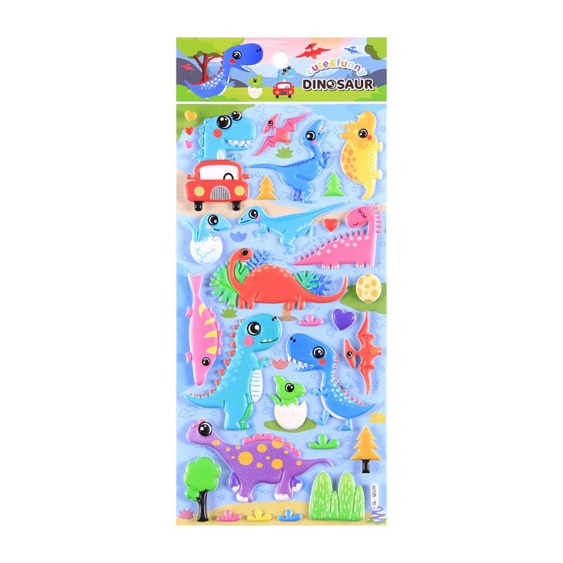 Image of 3D Dinosaur Puffy Stickers Set for Kids - Colorful Dino Stickers for Scrapbooking, School Projects, Activity Books, DIY Crafts & Learning Fun