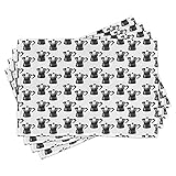 ABAKUHAUS Kaffee Platzmatten, Mokapot italienische Mokka-Maschine, Tischdeco aus Farbfesten Stoff für das Esszimmer und Küch, Charcoal Grau und Weiß