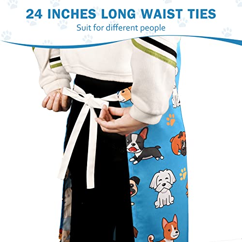 Aspmiz 2Pcs Cute Apron Adults, Waterproof Cartoon Animals Kitchen Apron With 2 Pockets, Adjustable Bib Neck Chef Apron Unisex, Bbq Cooking Apron For Grilling Garden, 27.6 X 31.5 Inch, Pet Lover Gift #TOP6