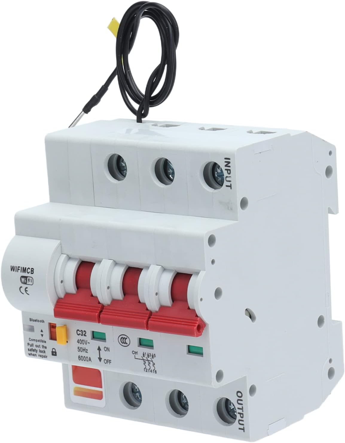 3P Circuit Breaker, PA66 Shell Cloud Server APP Control Leakage Protection Switch with Safety Lock for Power Supply Equipment for Outdoor Lighting(32a)