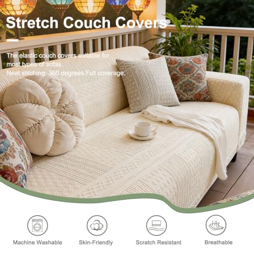Housse de canapé très extensible 4 places lavable et douce