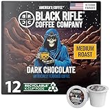 Black Rifle Coffee Company Dark Chocolate K-Cups, Rounds 12-count– Rich Dark Chocolate Favor Blended with Bold Roast in Convenient Pods