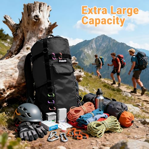 Brobantle Climbing Rope Bag,Large Capacity Arborist Rope Storage Bag,Waterproof Oxford Tree Rock Climbing Rope Backpack,Outdoor Climbing Gear Storage Bag with Hand Straps - Thumbnail 5