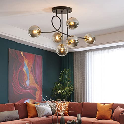 Lustre linéaire moderne en verre fumé haut de gamme pour salon