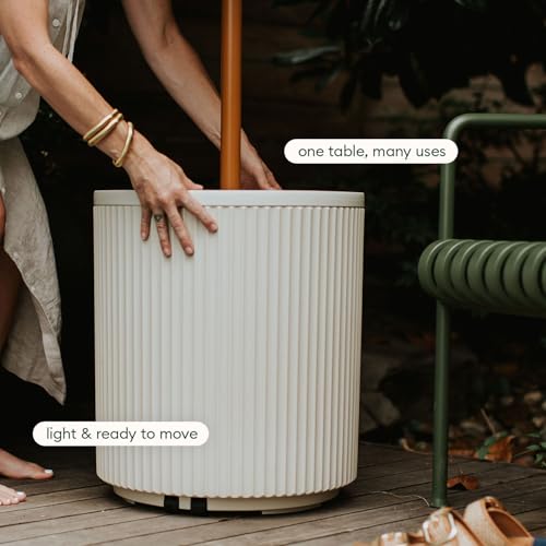 Image of Veradek Umbrella Side Table - Outdoor Patio Table with Umbrella Hole